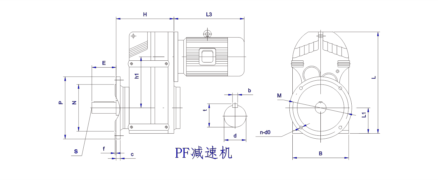 PF系列同軸齒輪減速機 PF系列同軸齒輪減速機設(shè)計圖